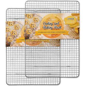 Hiware 2-Pack Cooling Racks for Baking, Stainless Steel Wire Rack Baking Rack